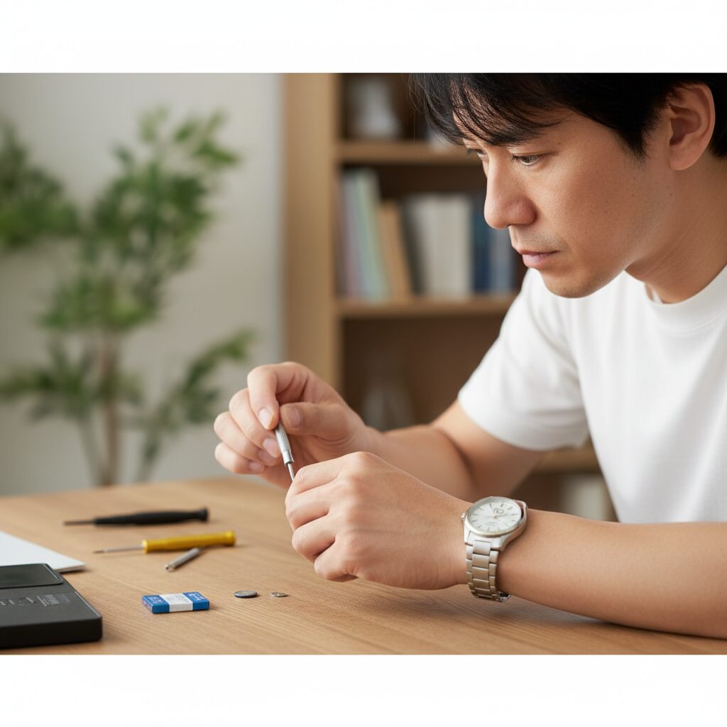 腕時計の秒針が動かないピクピクの直し方